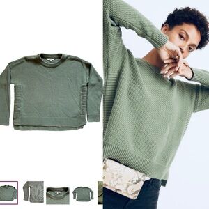 Madewell Pickford Palm Green Knit Pullover Sweater